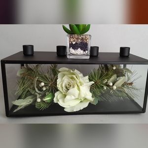 Hearth and hand with magnolia rectangle taper holder metal black  decorative